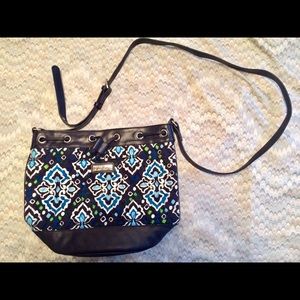 Vera Bradley Ink Blue Drawstring Crossbody Bag